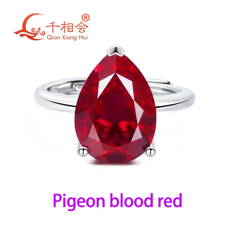 

Грушевидная форма 7 карат 10*14 мм, регулируемое кольцо из серебра 925 пробы, розовый голубь, крово-красный василек, синий, желтый лабораторный сапфир и цвет Параиба