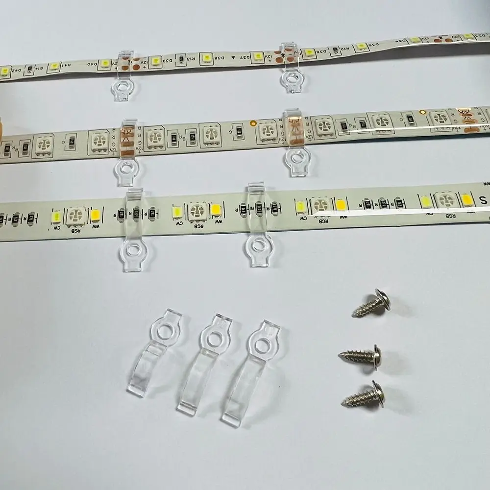 8mm 10mm 12mm Transparent LED Strip Light Fastener Fixing Clamp LED Strip Mounting Bracket For Fixing 5050 RGB LED Strip