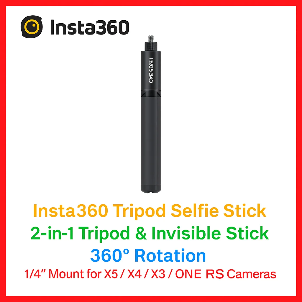 Insta360 Tripod Selfie Stick | 2-in-1 Tripod & Invisible Stick | 360° Rotation | 1/4