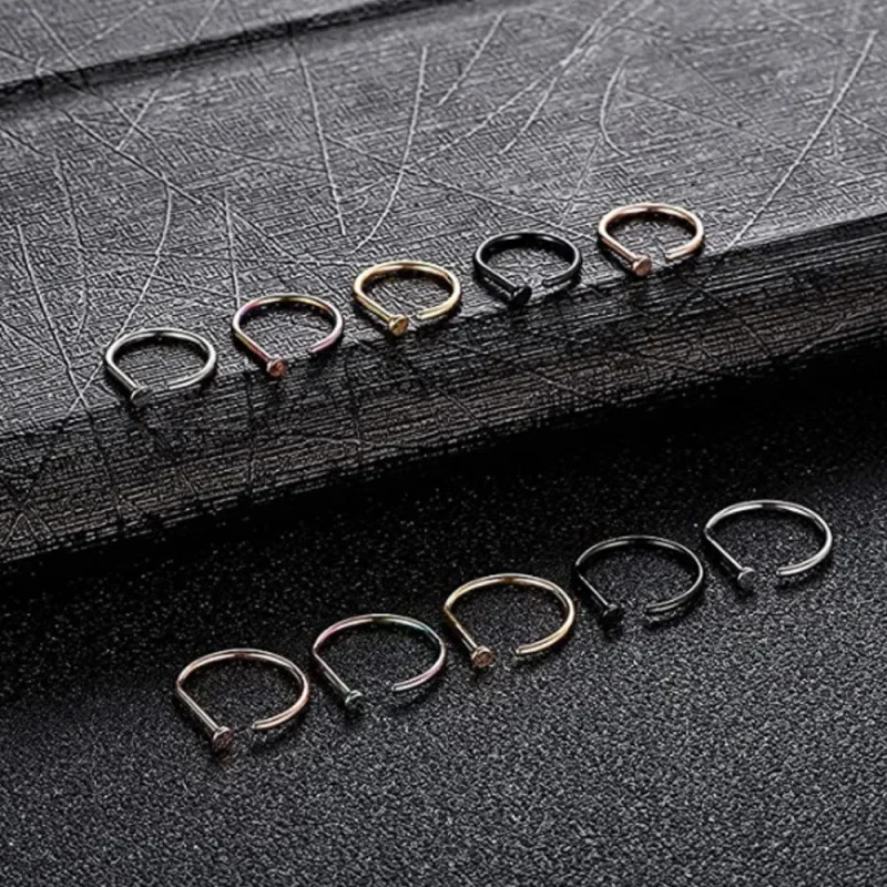 Women Men Fake Piering Nose Ring Earrings Fashion punk Non Piercing Nose Clip Stainless Steel Perforation Septum Body Jewelry