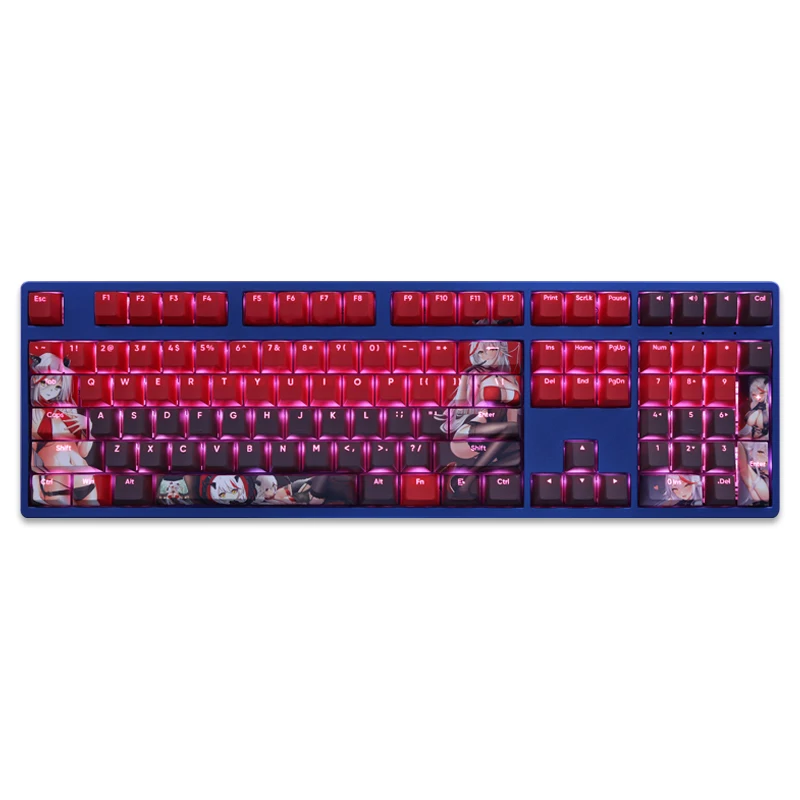 108 مفاتيح/مجموعة Azur Lane KMS Agir Keycap PBT صبغ الفرعية الخلفية أغطية المفاتيح الكرتون أنيمي الألعاب مفتاح قبعات ل ANSI 61 87 104 108 لوحات المفاتيح