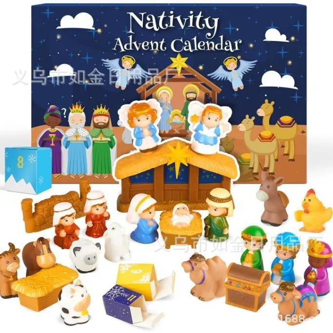 Figurines de jésus, Mini figurines de jésus, boîte aveugle, sac aveugle, cadeaux de fête, école du dimanche, œuf de pâques, compte à rebours, 24 pièces