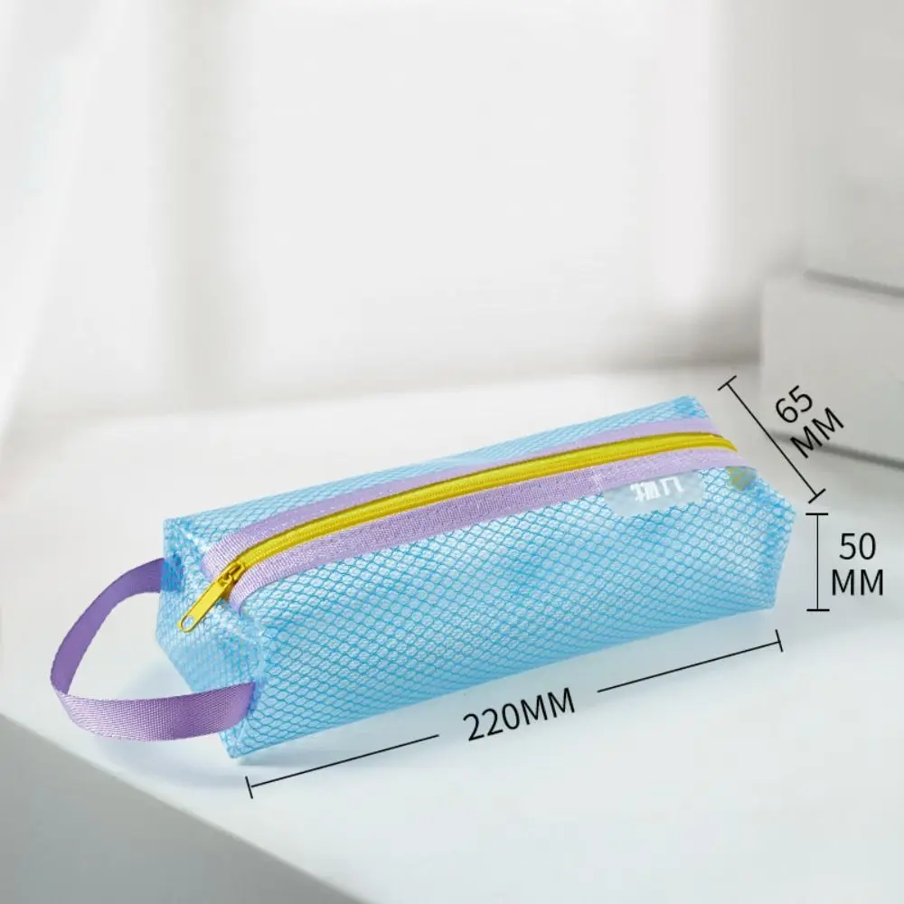

Portable Mesh Pencil Case Zipper Marker Pouch Stationery Storage Pouch Clear Large Capacity Transparent Pencil Bag Student