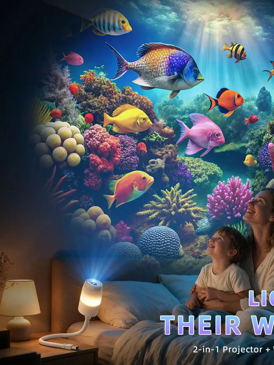 Ausyle Galaxy Sternenprojektor USB Quallen Sternenhimmel Universum LED Nachtlicht Lampe Heim Schlafzimmer Raumdekoration Atmosphärenlicht