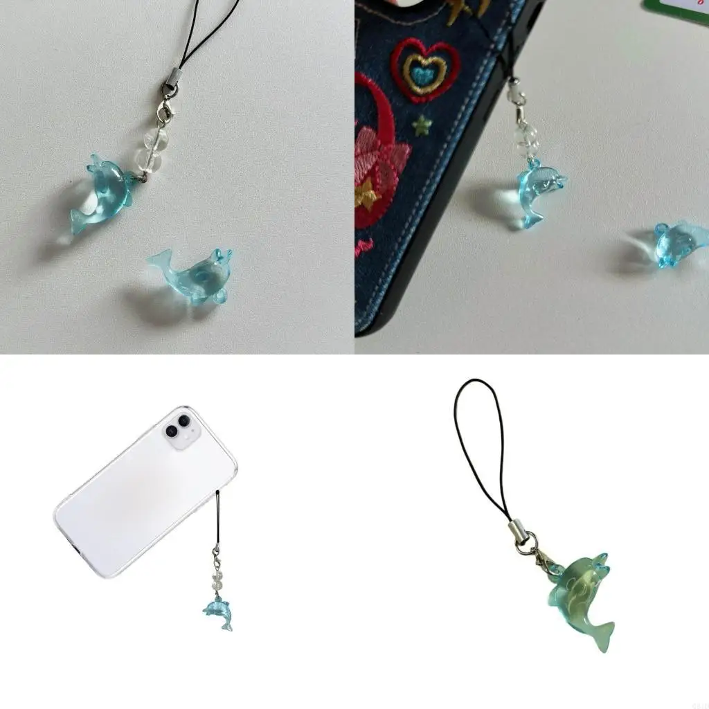 Fashionable Blue Dolphin Backpack Accessory Personalized Phone String Ornament Phone Straps Chain Hangings Decoration