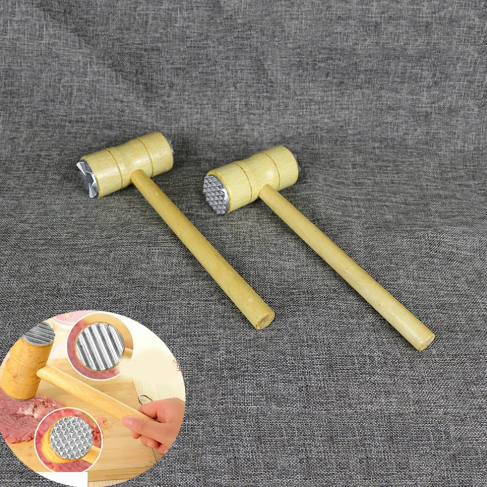 

Double-headed Meat Hammer for Kitchen Pieces Tenderizer Stainless Steel Mallet Tool Sided