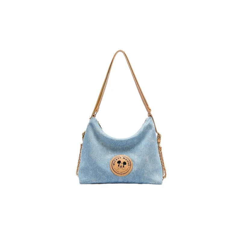 

Disney Luxury Women's Single Shoulder Crossbody Underarm Purse Retro Denim Canvas Commute Storage Large Capacity Tote Handbag