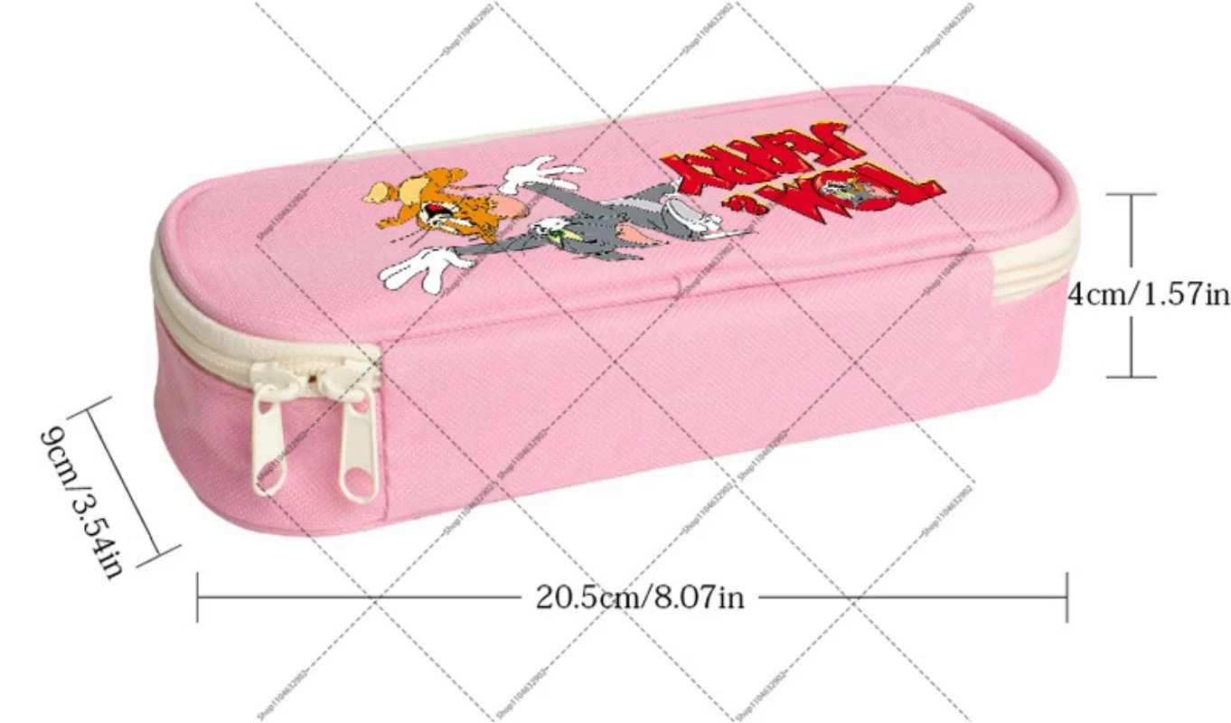 Tom and Jerry Cute Pencil Cases Students Back To School Kawaii Stationery Cartoon Anime Pattern Printed Large Capacity Pen Case view 6