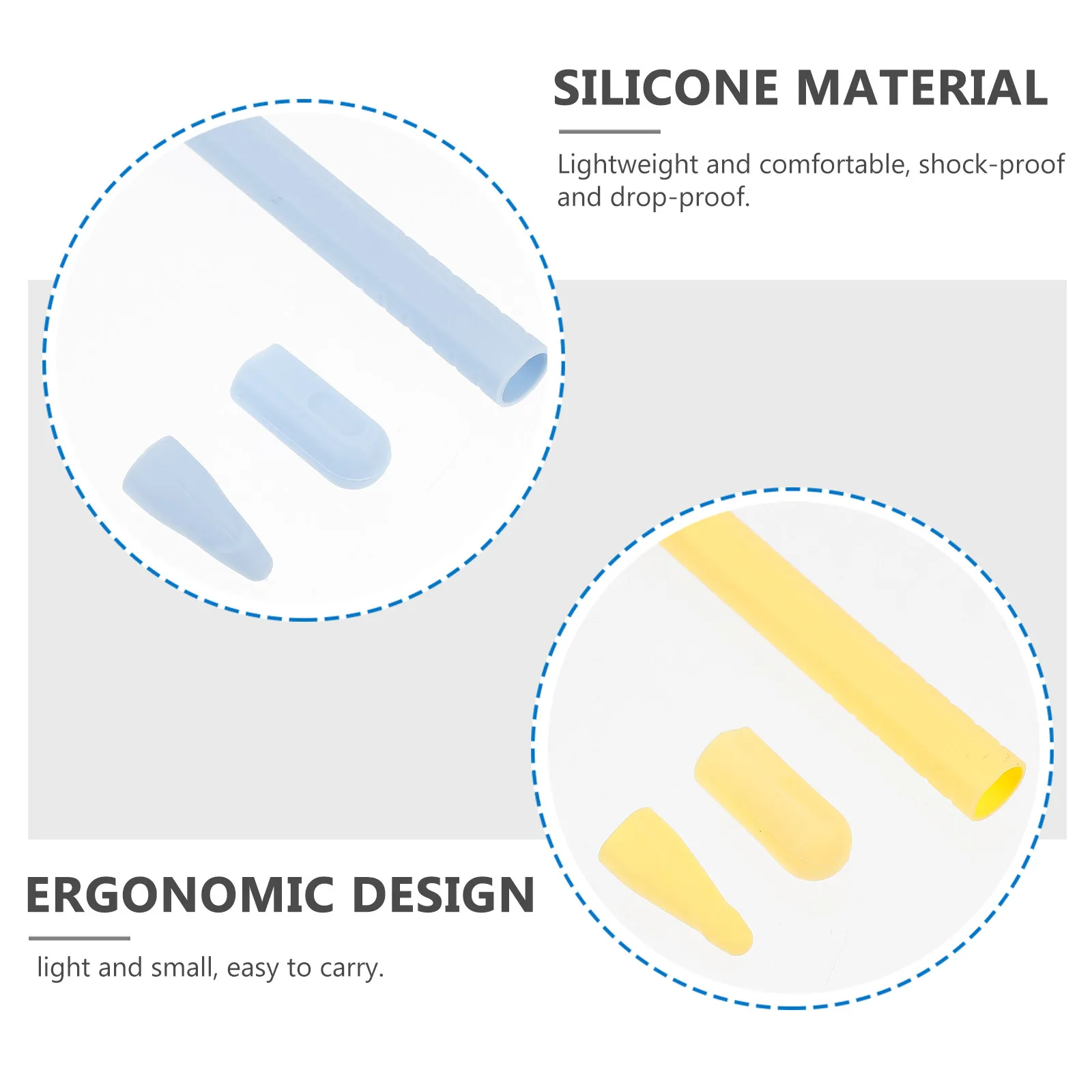 

2 Sets Stylus Pen Protective Silicone Cover Shockproof Ergonomic Lightweight Sleeve 360 Degree Nib Cap Compatible Stylus