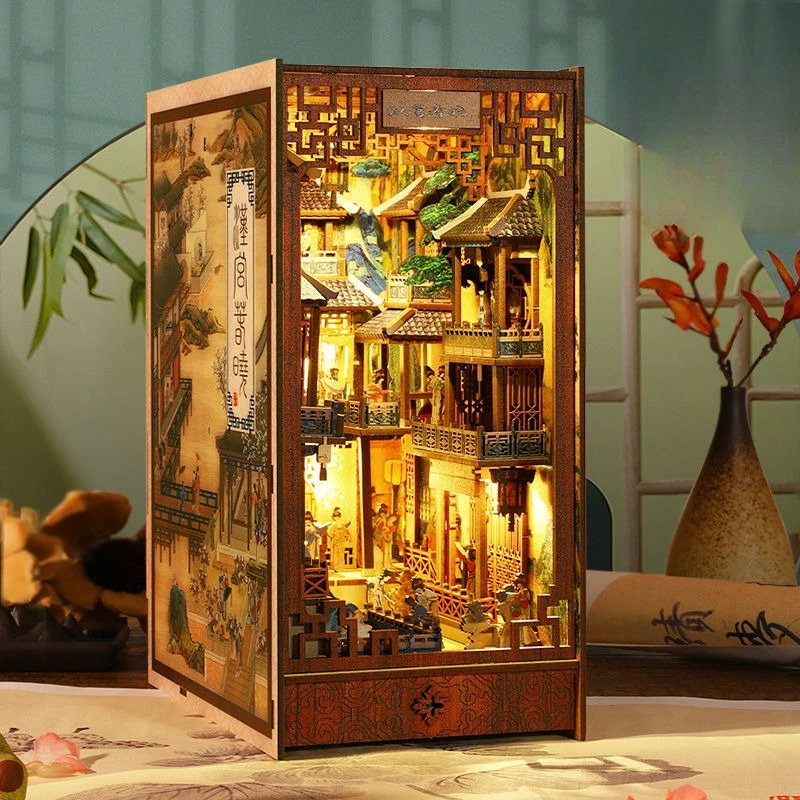 

Wooden assembly Chinese style handmade book model to give girlfriends birthday gifts creative ornaments