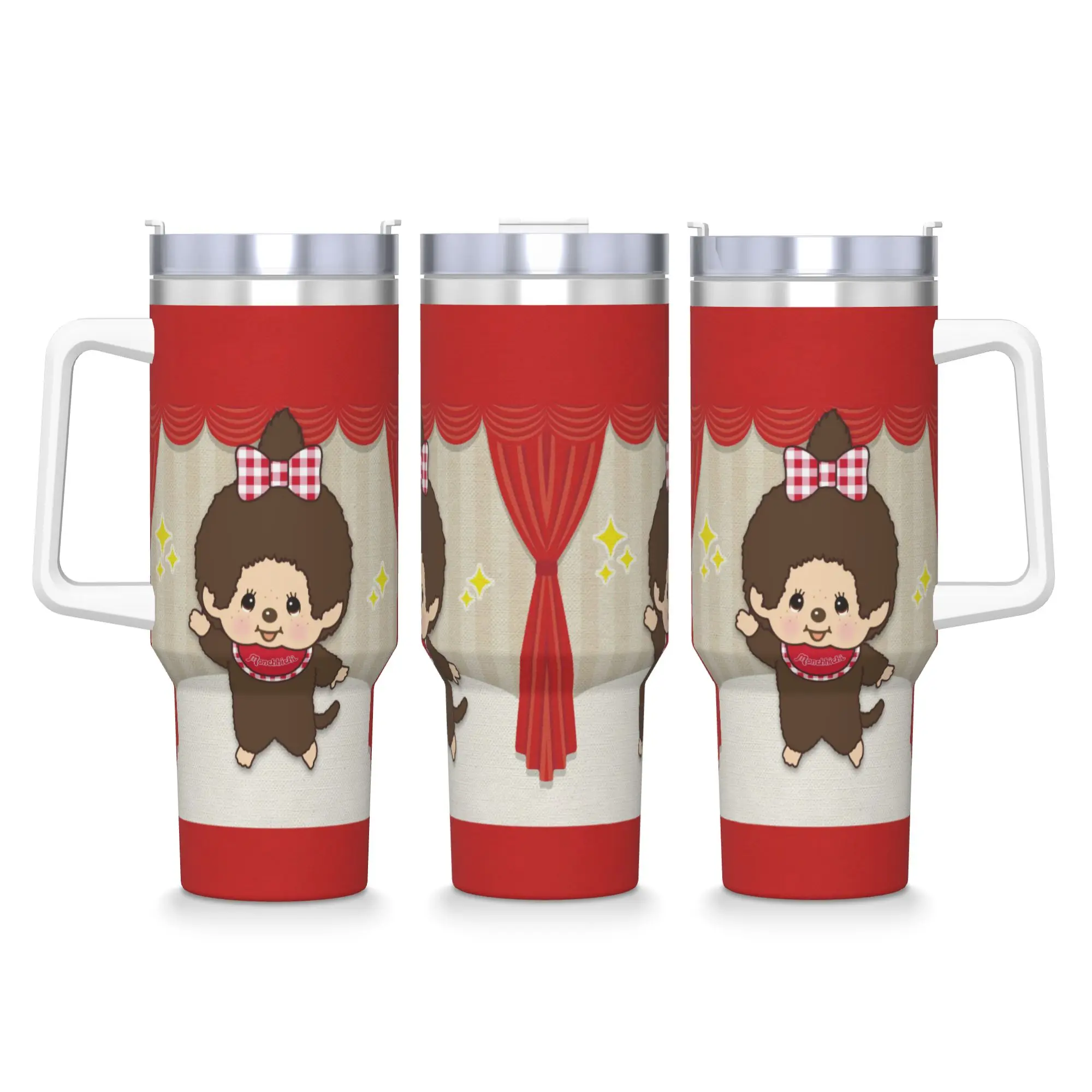 

Monchhichis Cute Monkey Stainless Steel Tumbler Driving Mugs Cup Large Thermal Mug Heat Preservation Cold and Hot Water Bottle