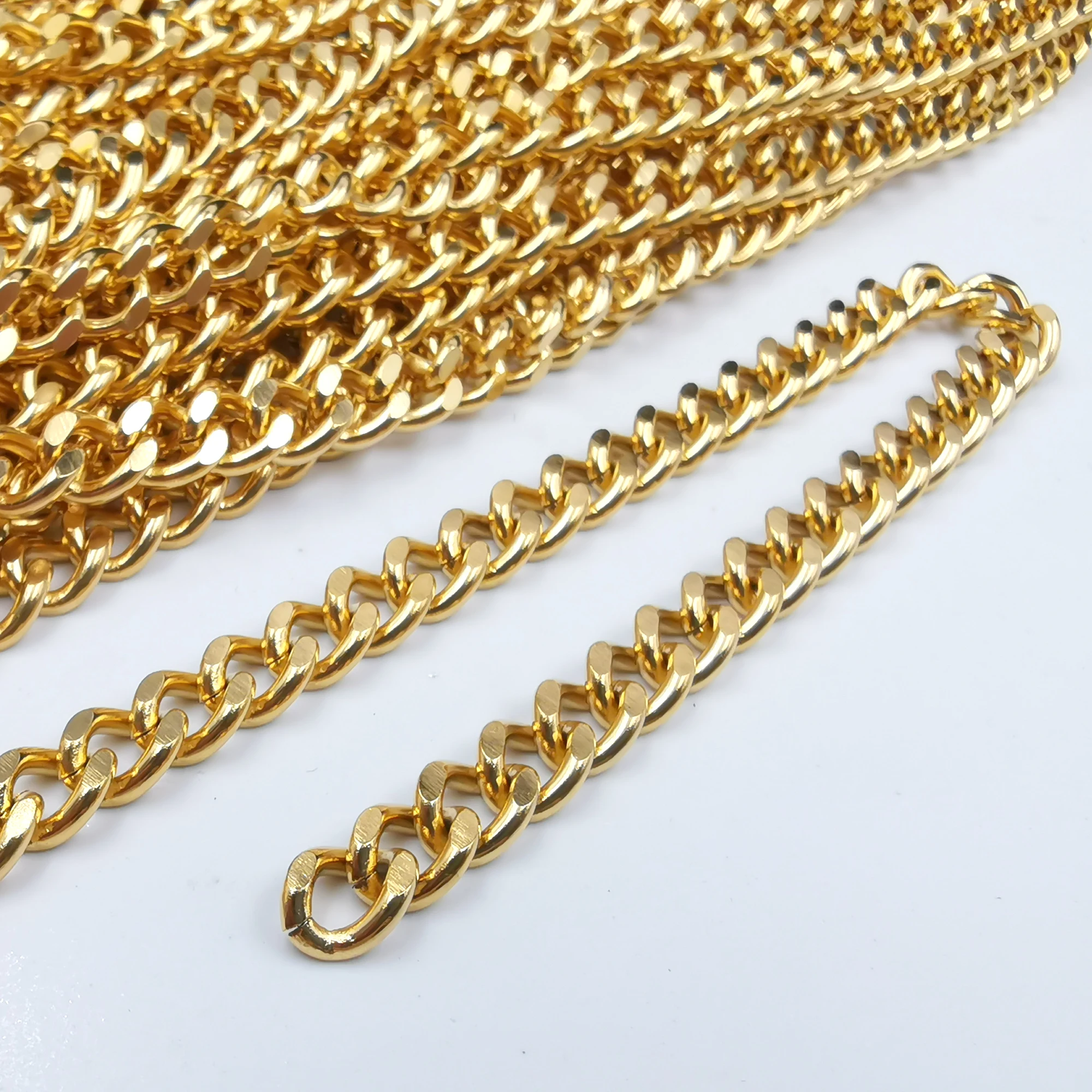 3meter Lot Stainless Steel Twist Cuban Curb Chain in Bulk DIY Necklace Bracelet Jewelry Findings Making Accessories (7mm × 9mm)