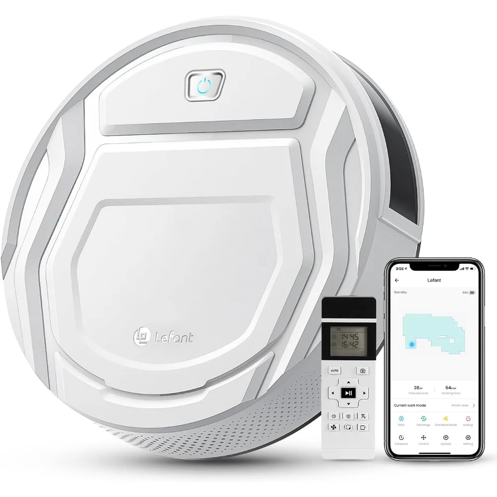 

Robot Vacuums, 2200Pa Strong Suction, 120 Mins Runtime, Automatic Self-Charging, Slim, Quiet, Wi-Fi/App/Alexa/Remote