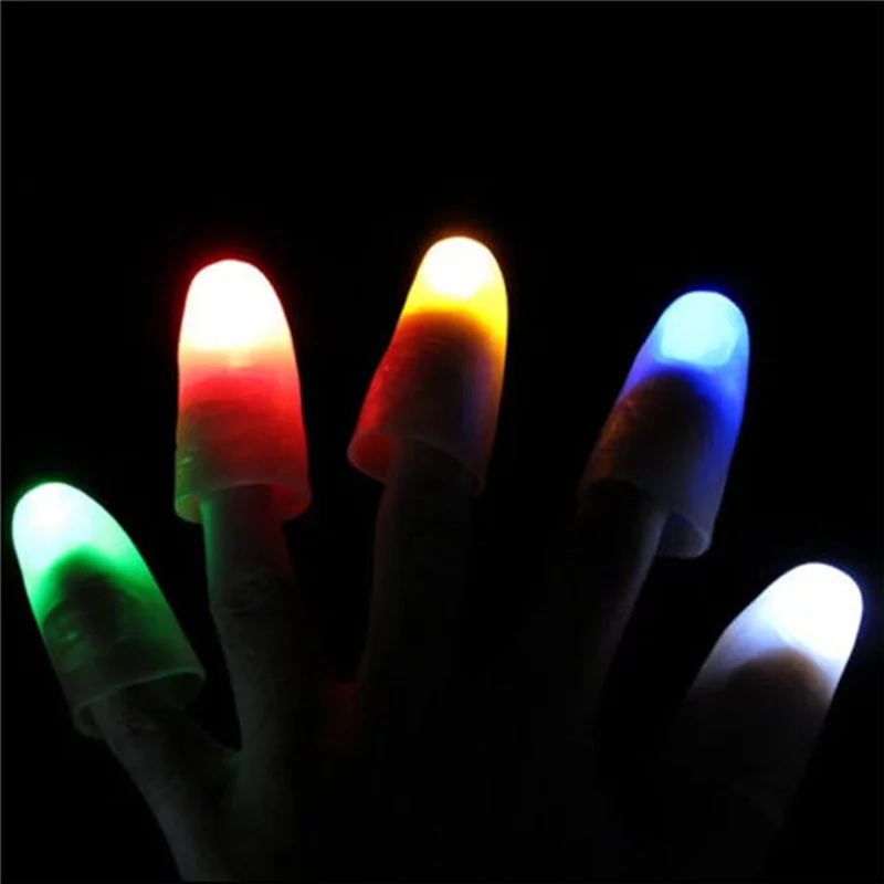 AA63 HOT 5 Pairs Of LED Lights Flashing Finger Convenient Props Multifunctional Portable Light Electronic Accessories Green Ligh