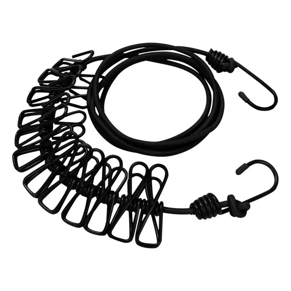 Elastic Outdoor Portable Elastic Travel Clothes Hanger Windproof Outdoor Clothesline Laundry Drying Line Retractable Clothesline