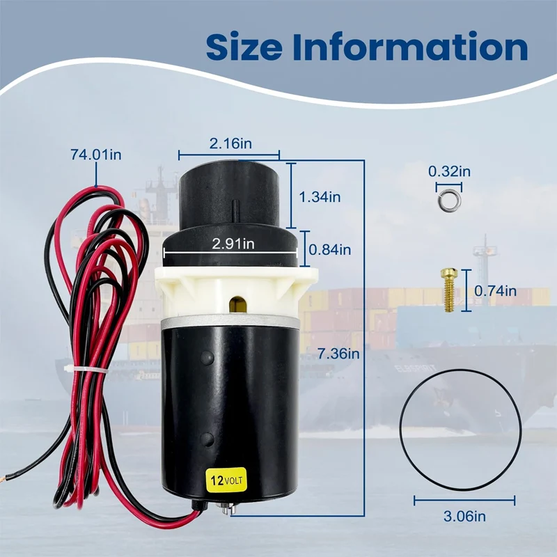 37072-0092 Replacement for Jabsc-o Marine Designer Series & Quiet Flush Toilet Pump Kit, Waste Pump Assembly Compatible 12-Volt