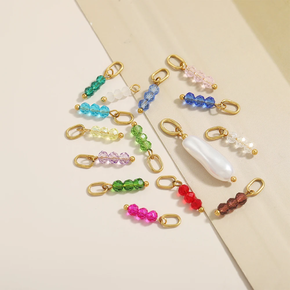 CARLIDANA Fashionable Colored Crystal Anti Hypoallergenic Stainless Steel Charms Can Be Made Into Women's DIY Necklaces Bracelet