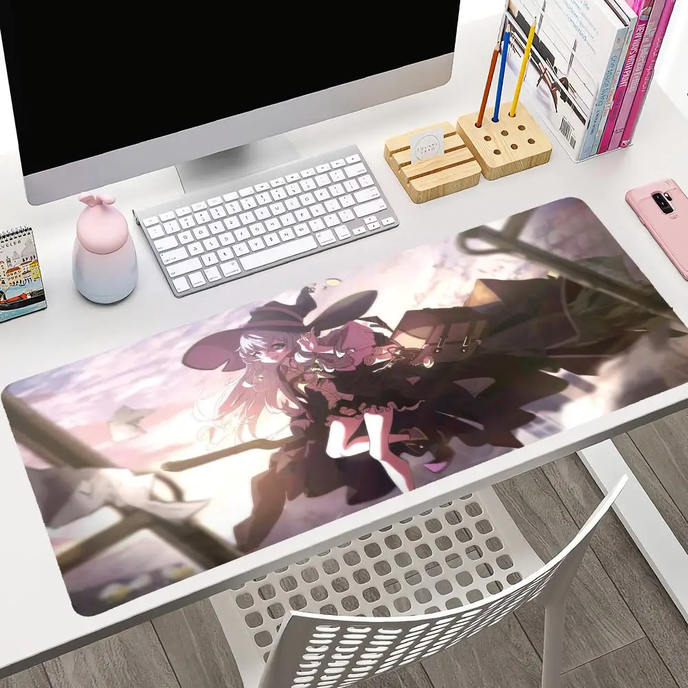 Strega errante Il viaggio di Elaina Anime Mousepad Grande tappetino per mouse da gioco LockEdge Tastiera per computer addensata Tavolo Tappetino da scrivania