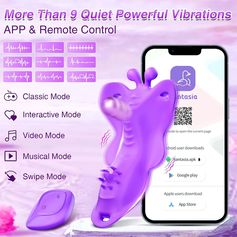 Tanga Panty vibrador portátil juguetes sexuales para adultos para mujeres aplicación remota Control estimulador de clítoris para adultos Mini vibrador de mariposa