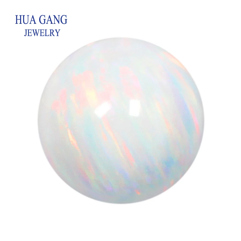 Synthetic Opal OP17 White Synthetic Half Pore Fully Drilled Round Ball Opal Beads Synthetic Opal Wholesale