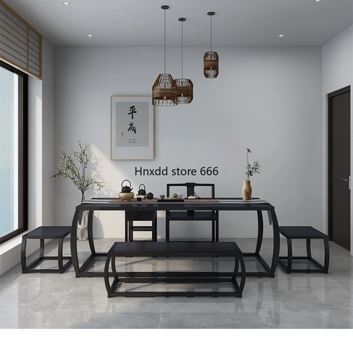 New Chinese tea table and chair combination Zen solid wood Kung Fu tea table