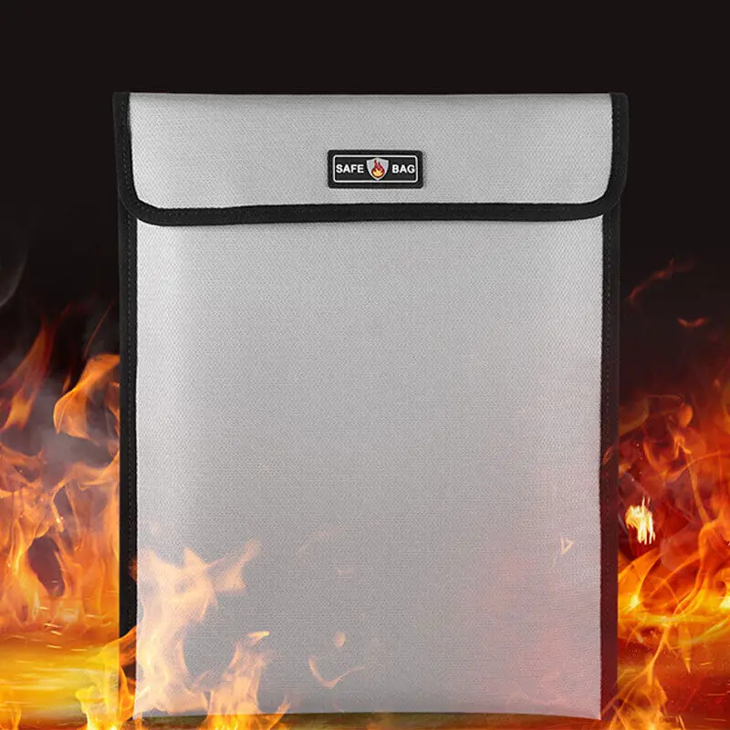 ทนไฟกันน้ํากระเป๋าเก็บเอกสารกระเป๋าเดินทางแบบพกพาเงินหนังสือเดินทางความปลอดภัยเอกสารซองจดหมายแฟ้มโฟลเดอร์ใหม่