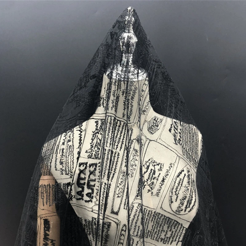 New Newspaper Embroidery Mesh Fabric Black Vest Dress Bottom Dress Clothing DIY Lace Newspaper Text Letter Embroidery Fabric