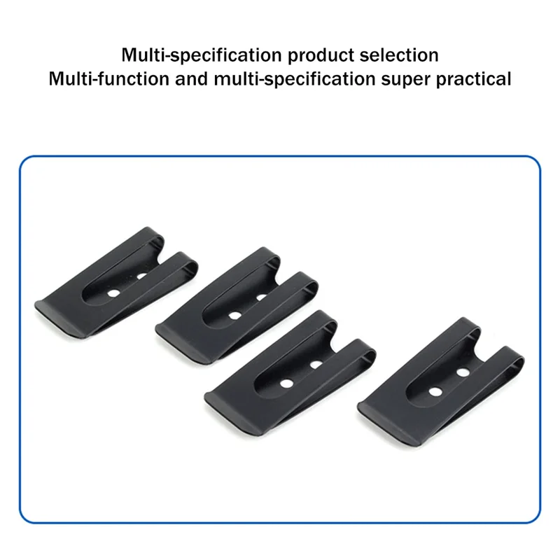 A20M 20 قطعة مشبك حزام معدني مشبك خطاف بنابض مشبك حزام مع 20 زوجًا من المسامير لحقيبة الحزام الجلدية DIY (أسود)