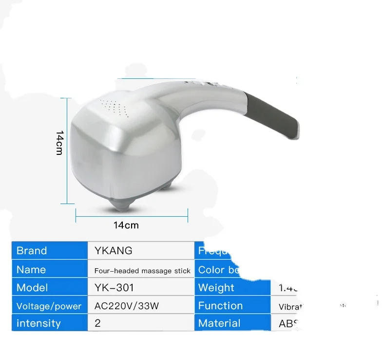 

Powerful 4-head Muscle Gun With Long Handle Physiotherapy For Deep Muscle Relaxation And Soreness Relief White