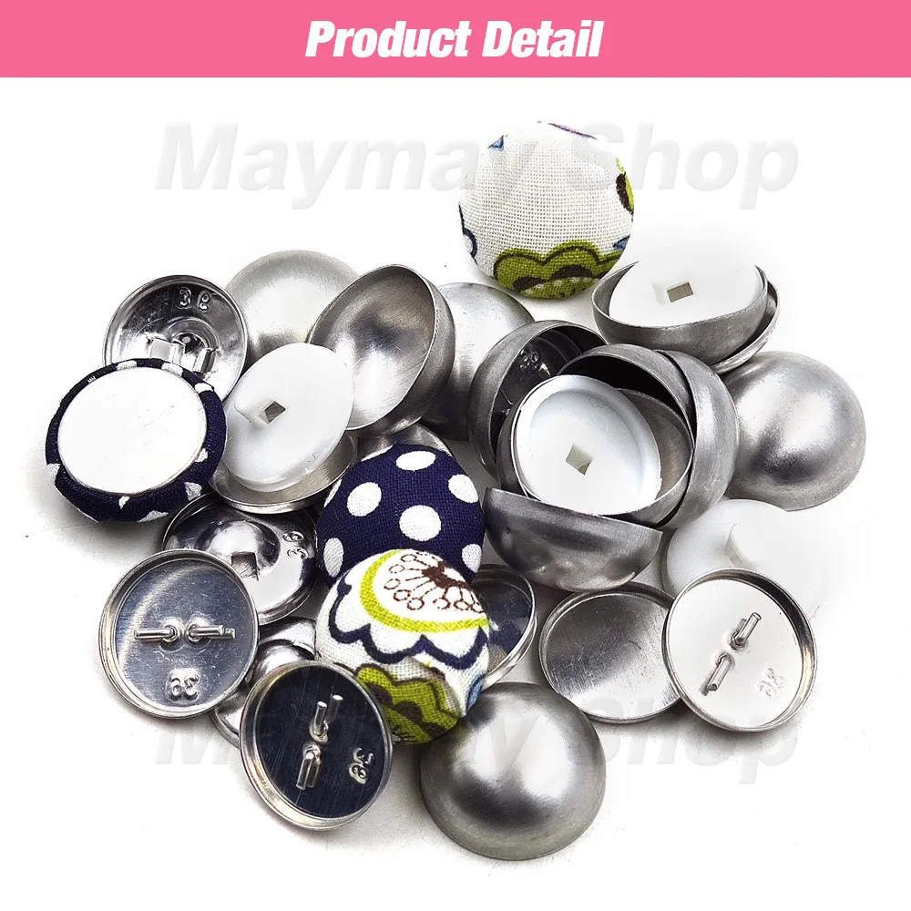 100Sets #16-60 Covered Button Fabric buttons Round Mushroom Shape Fabric Cloth Cover Buttons For DIY Handmade Fabric Accessories