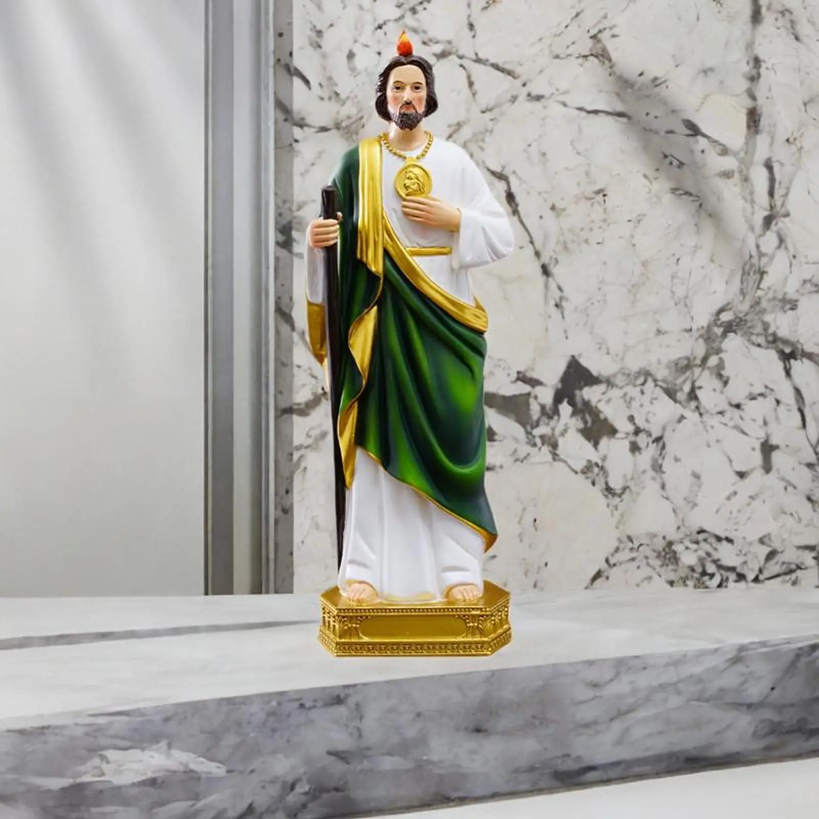 Saint Jude Statue Collectible Gift for Believers for Desk Hotel Study Room