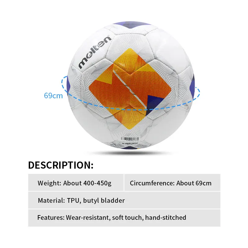 Molten Newest Football High Quality Soccer Balls Professional Size 5 TPU Material Seamless Machine-stitched Outdoor Balls