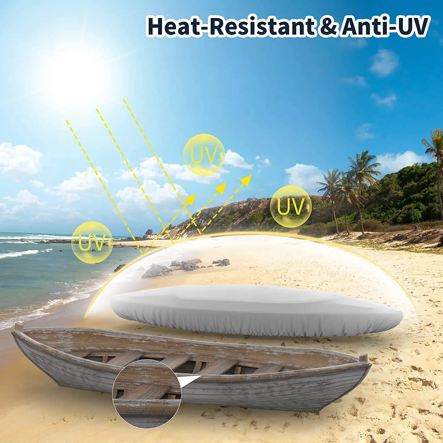 

10.2-11.5Ft Extra Thick UV Protection Kayak Canoe Covers for Storage