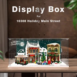 Acrylic Display Box for Lego 10308 Christmas High Street Dustproof Clear Display Case (Lego Set not Included）