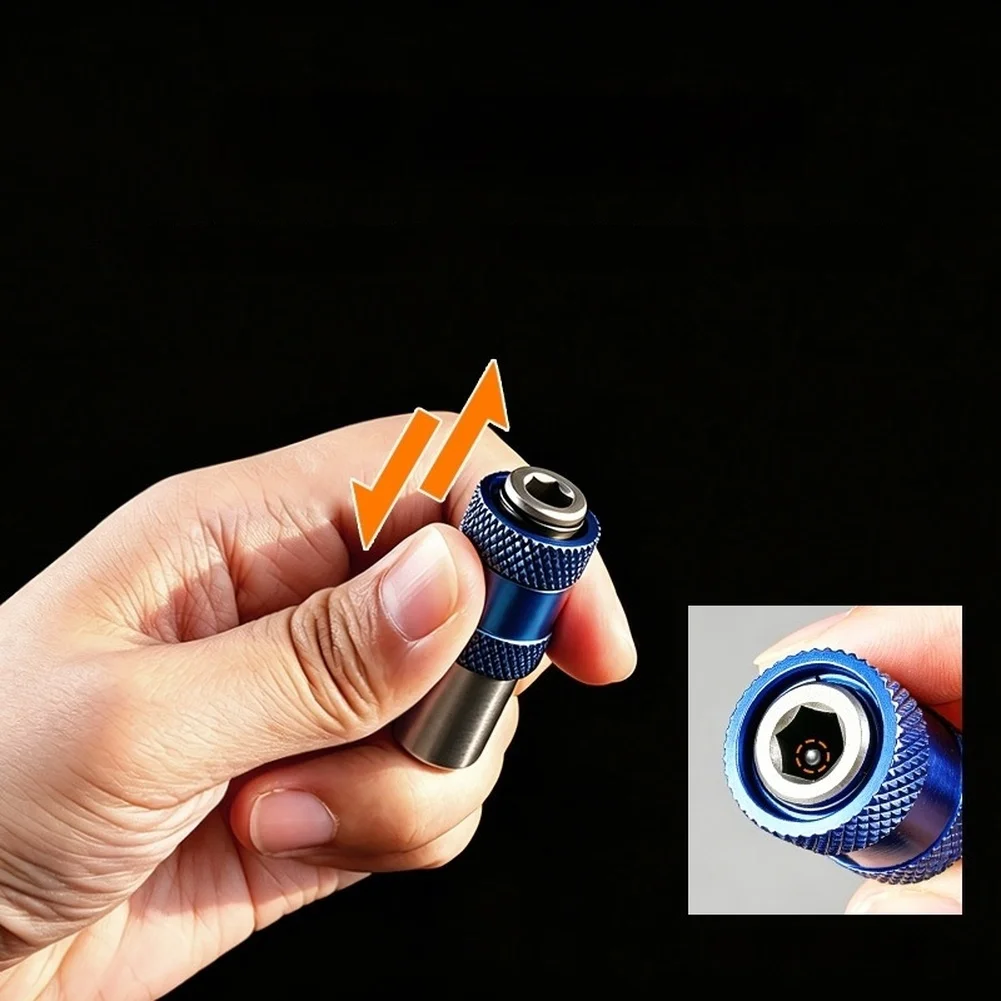Self Locking Adapter 3 8 Drill Adapter For Fast Bit Swapping Blue Efficient Bit Change Tool Built-in Steel Balls