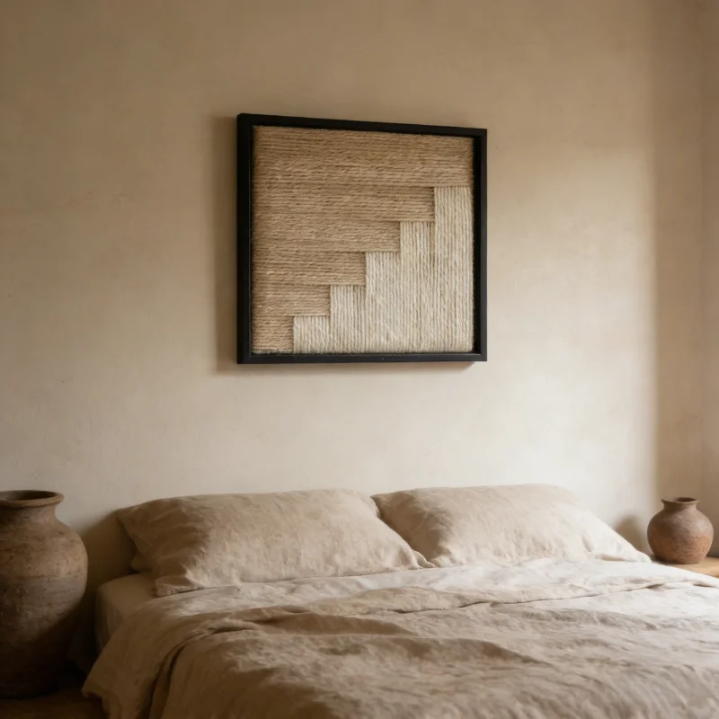 Modern Boho Geometric Macrame Wall Art Handmade Cotton Rope Tapestry Frame Living Room Bedroom Decorative Hanging Artwork