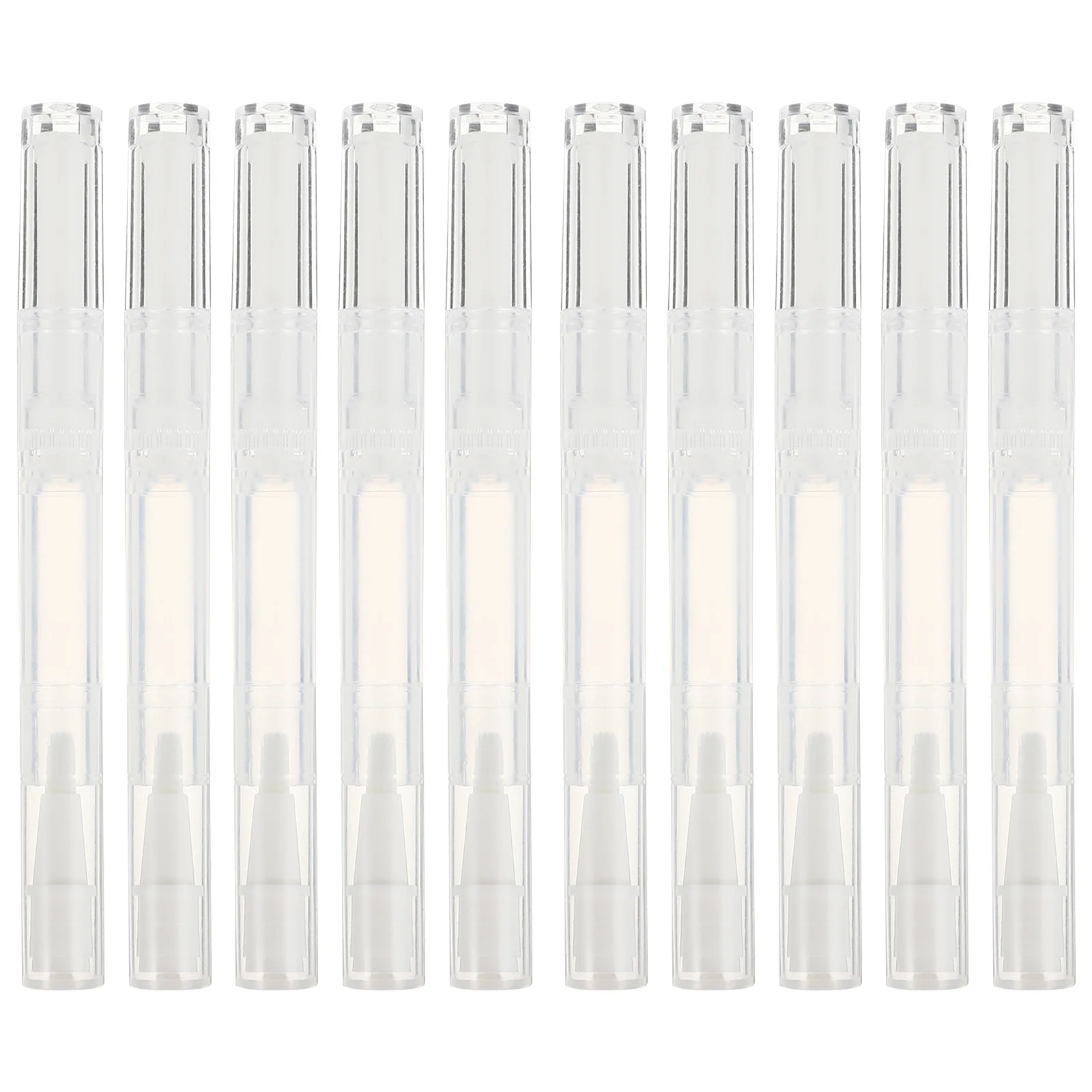 10 Uds. Tubo líquido vacío transparente, bolígrafo de aceite para uñas, punta de cepillo, aplicador de brillo de labios para aceites esenciales de esmalte de uñas