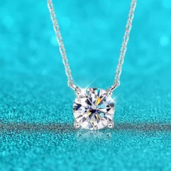 1-5CT Moissanite Necklace For Woman white zircon 925 Sterling Silver Pendant Necklace For Women Chains Party Bridal Fine Jewelry