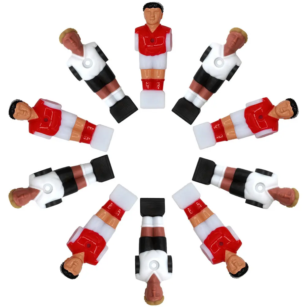 

10Pcs Desktop Football Figures Foosball Machine Parts Plastic Replacement Clear Color Printing Smooth Surface Table Soccer Game
