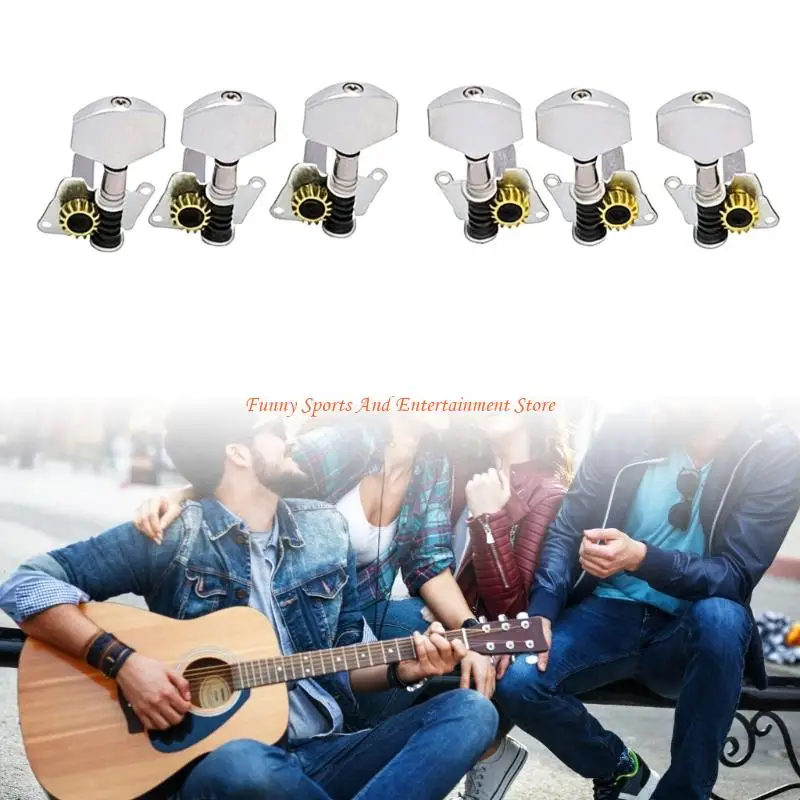 C4DE 6Pieces Multifunctional Guitar Tuning Keys with Corrosion Resistance Coating