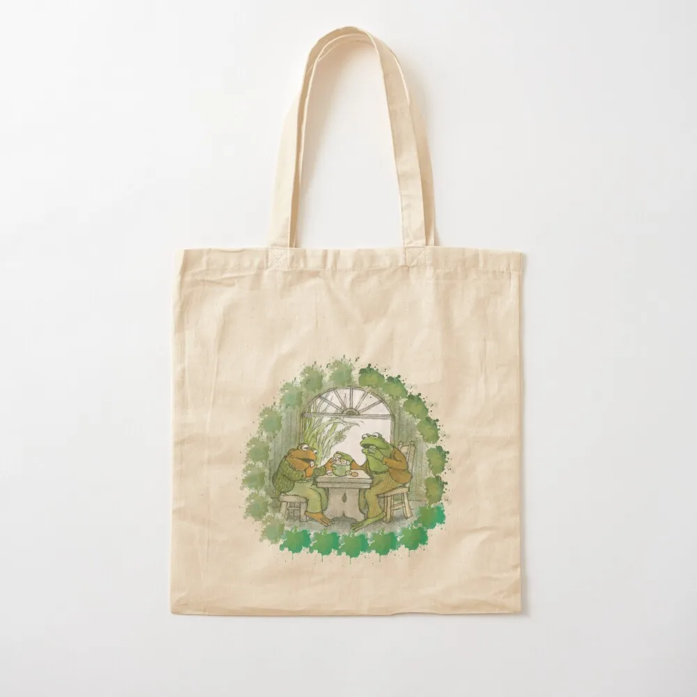 

Frog and toad on table Tote Bag custom bags Big bag women Canvas Tote Bag