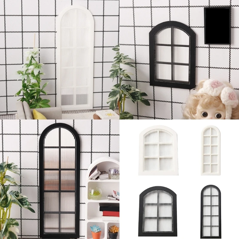 

1/12 Scale French Window Plastic Dollhouses Window Blank For DIY Crafting And Miniature Model Building 15UB