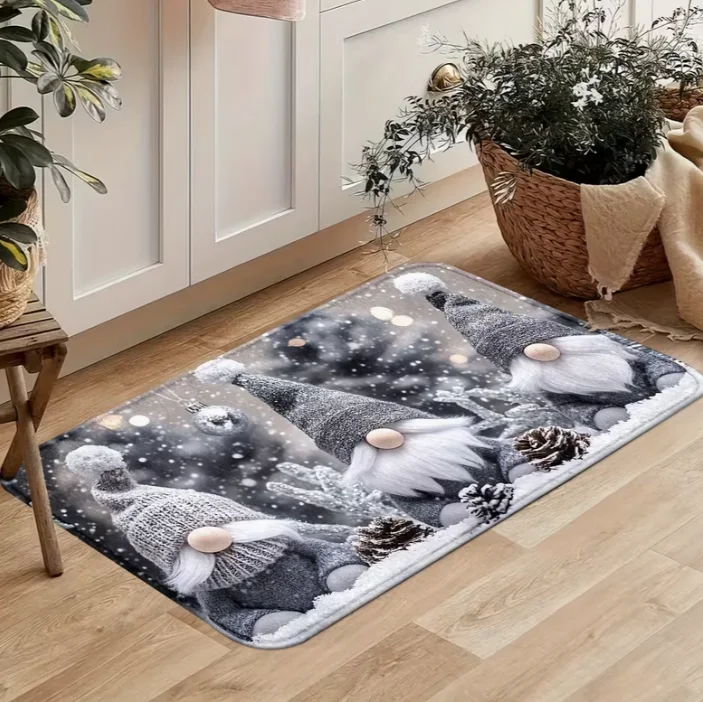 Christmas Dwarf Door Mats Suitable for Indoor and Outdoor Door Mats, Bathroom Mats, Gifts for Moving Into New Houses Decorations
