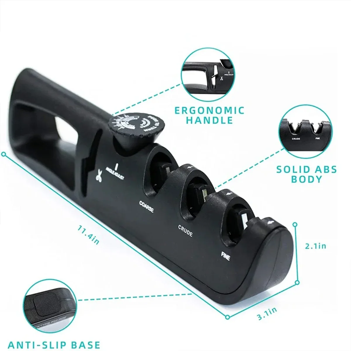 2026 New 4-in-1 Sharpener, Adjustable Angle Precision Knife Sharpener, Portable Multi-Function Honing Tool with Ceramic Polisher