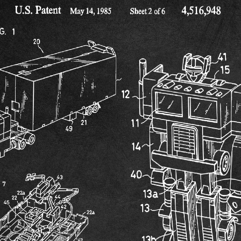Deformation Robot Vehicle Patent Vintage Posters and Prints Autobots Blueprint Drawing Art Canvas Painting Boys Room Home Decor