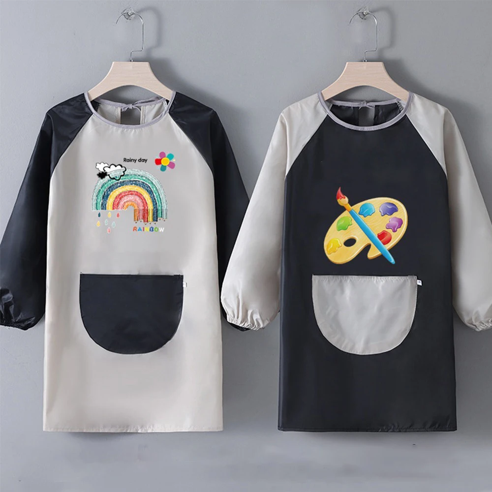 

Gifts Polyester Kids Painting Apron Long Sleeved Cosplay Costume Cooking Apron Waterproof Art Bibs