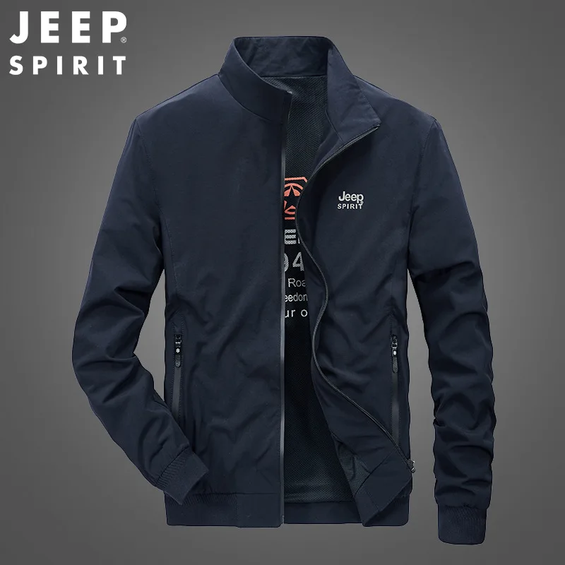 JEEP SPIRIT-Jaqueta de gola alta masculina, moda casual de negócios, roupas esportivas de alta qualidade, primavera e outono