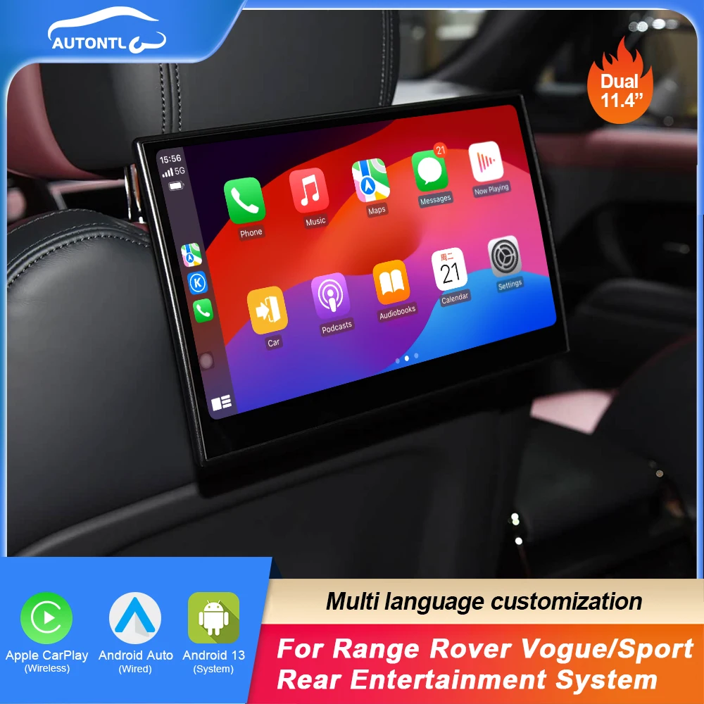 

11,4-дюймовый монитор заднего сиденья Android, экран подголовника для Land Rover Executive Vogue L405 Land Rover Sport L494, мультимедийный плеер
