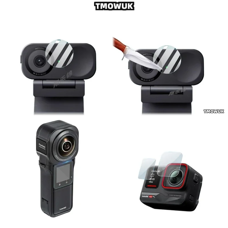 

For Insta360 One RS GO3S, TPU Soft Lens Film Cover + Hard Tempered Glass LCD Screen Protector For Link 2 Link 2C GO 3 3s ACE Pro