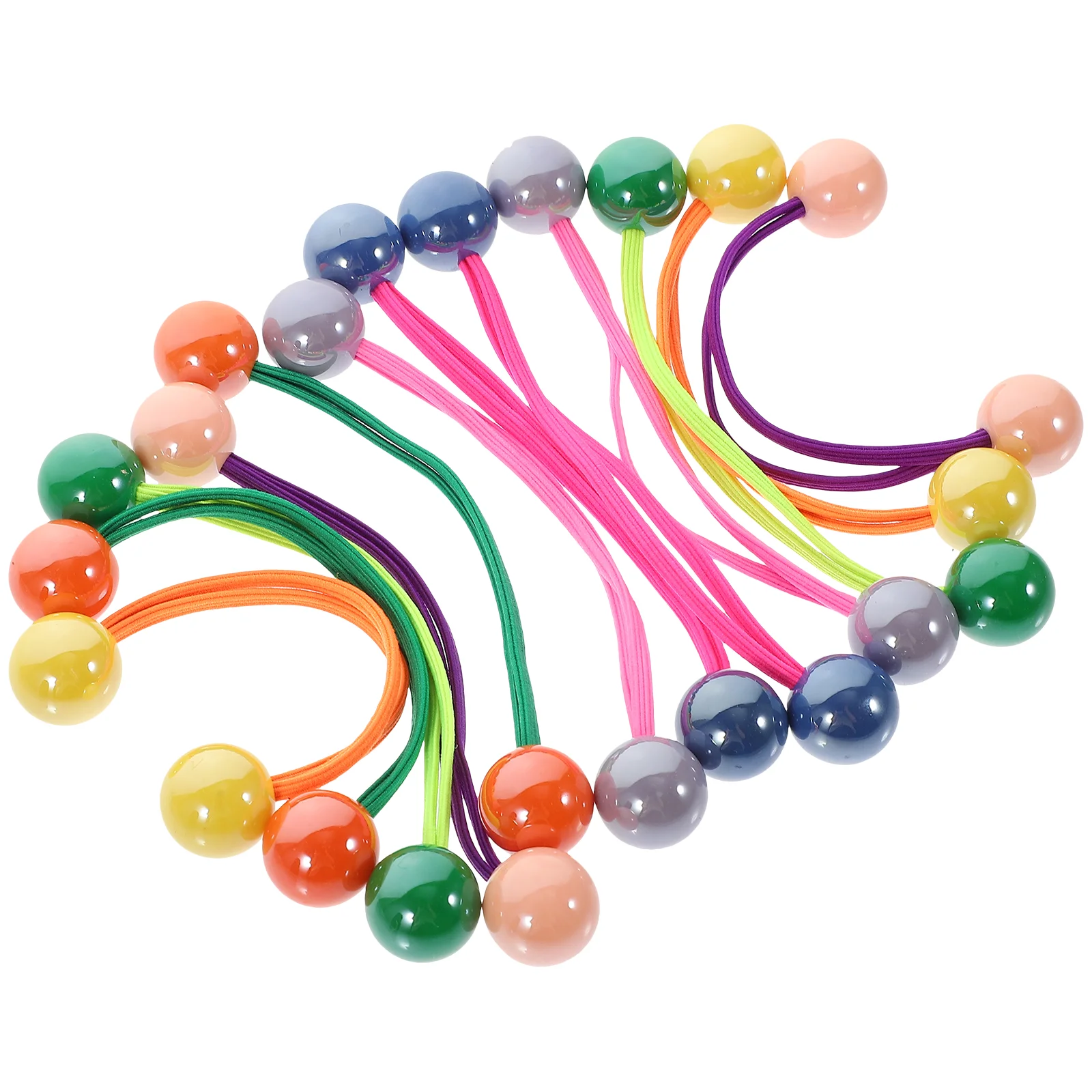 

12 Pcs Ponytails High Elasticity Candy Color Ball Hair Band Double-headed Rubber 12pcs Scrunchies Ropes Holder Girl